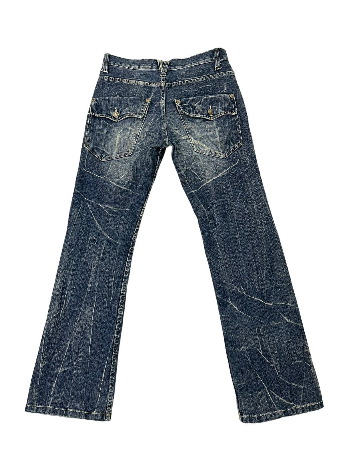 Japanese Brand Flare Jeans Nylaus Distress Denim Low Rise Boot Cut 2🟦9 Size US 30 / EU 46 - 12 Thumbnail