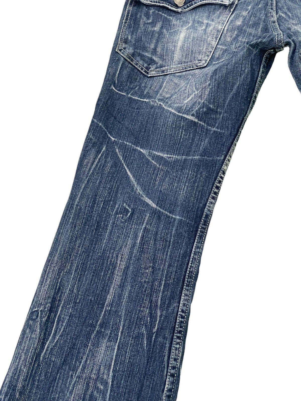 Japanese Brand Flare Jeans Nylaus Distress Denim Low Rise Boot Cut 2🟦9 Size US 30 / EU 46 - 17 Thumbnail