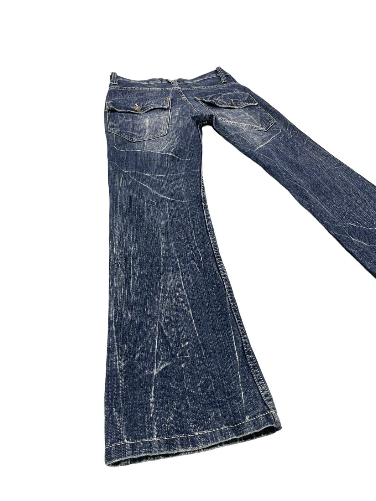 Japanese Brand Flare Jeans Nylaus Distress Denim Low Rise Boot Cut 2🟦9 Size US 30 / EU 46 - 13 Thumbnail