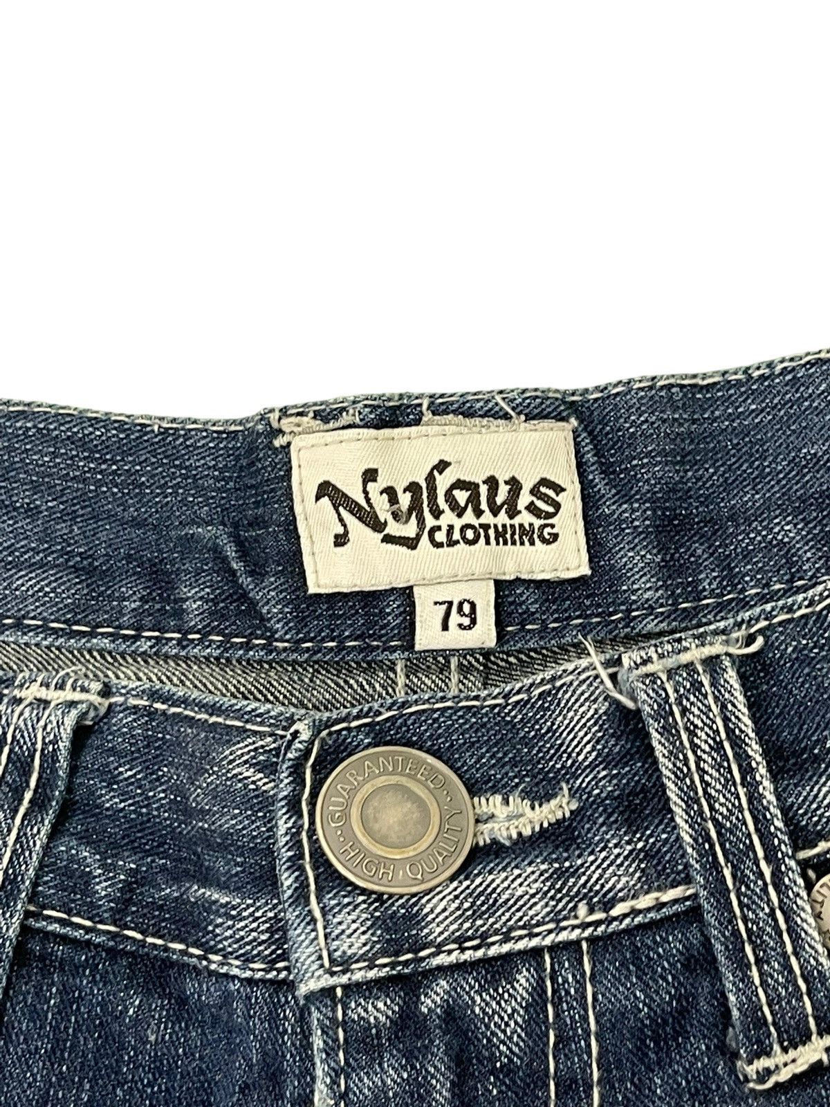 Japanese Brand Flare Jeans Nylaus Distress Denim Low Rise Boot Cut 2🟦9 Size US 30 / EU 46 - 10 Thumbnail