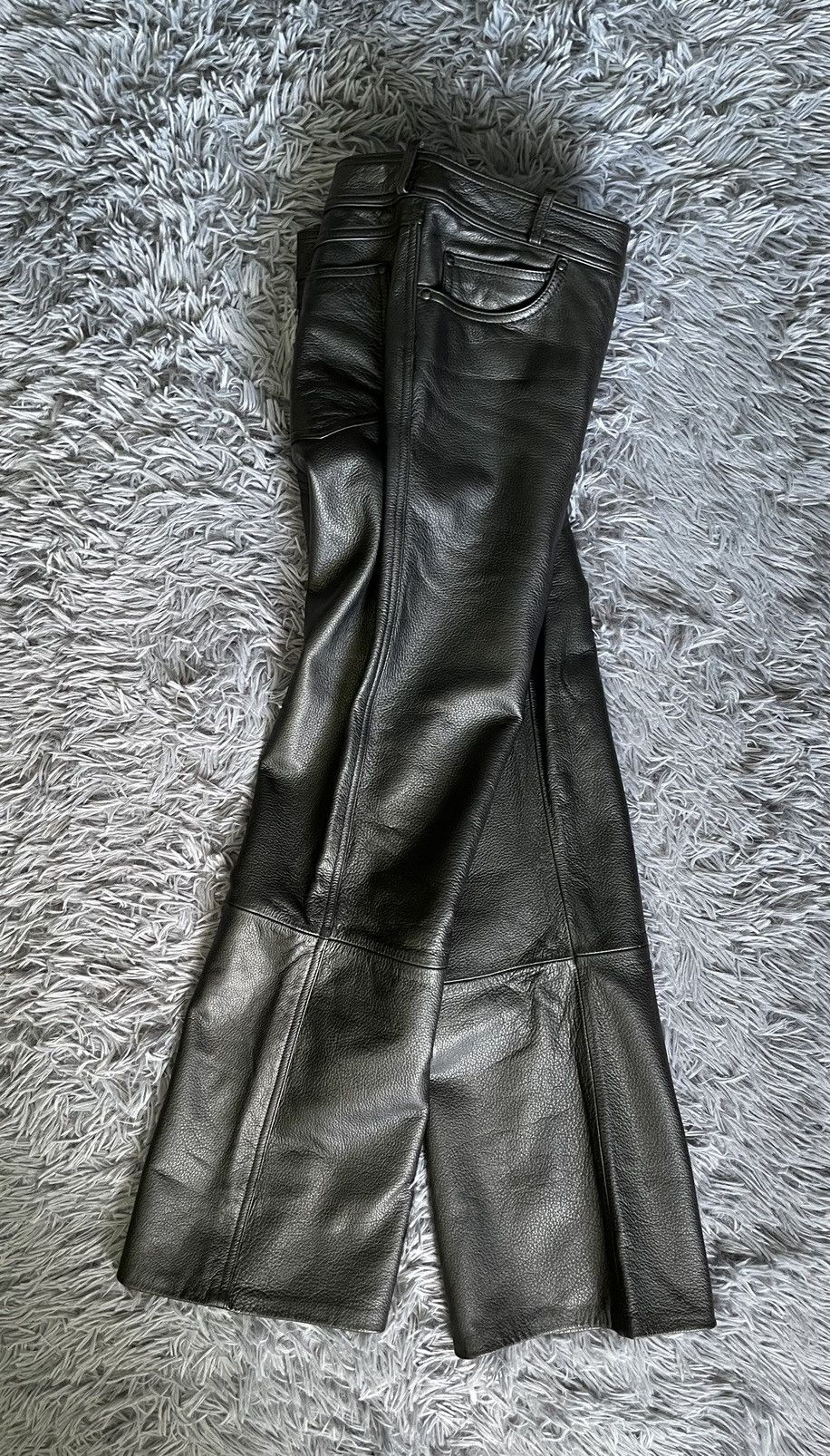Vintage IXS avant garde Y2K vintage Travis Scott style leather pants Size US 30 / EU 46 - 1 Thumbnail