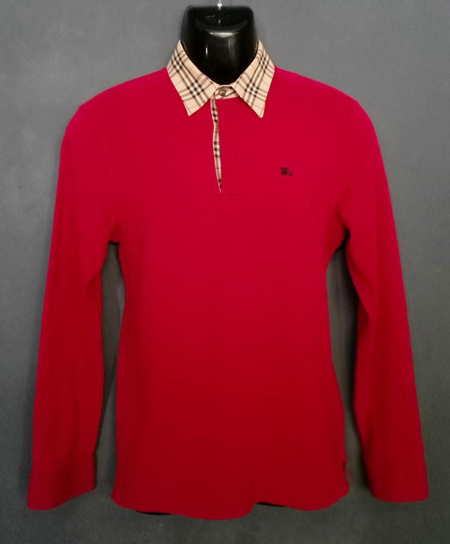 Burberry × Designer × Vintage Vintage Burberry Nova Check Long Sleeve Polo Shirt Size US S / EU 44-46 / 1 - 1 Thumbnail