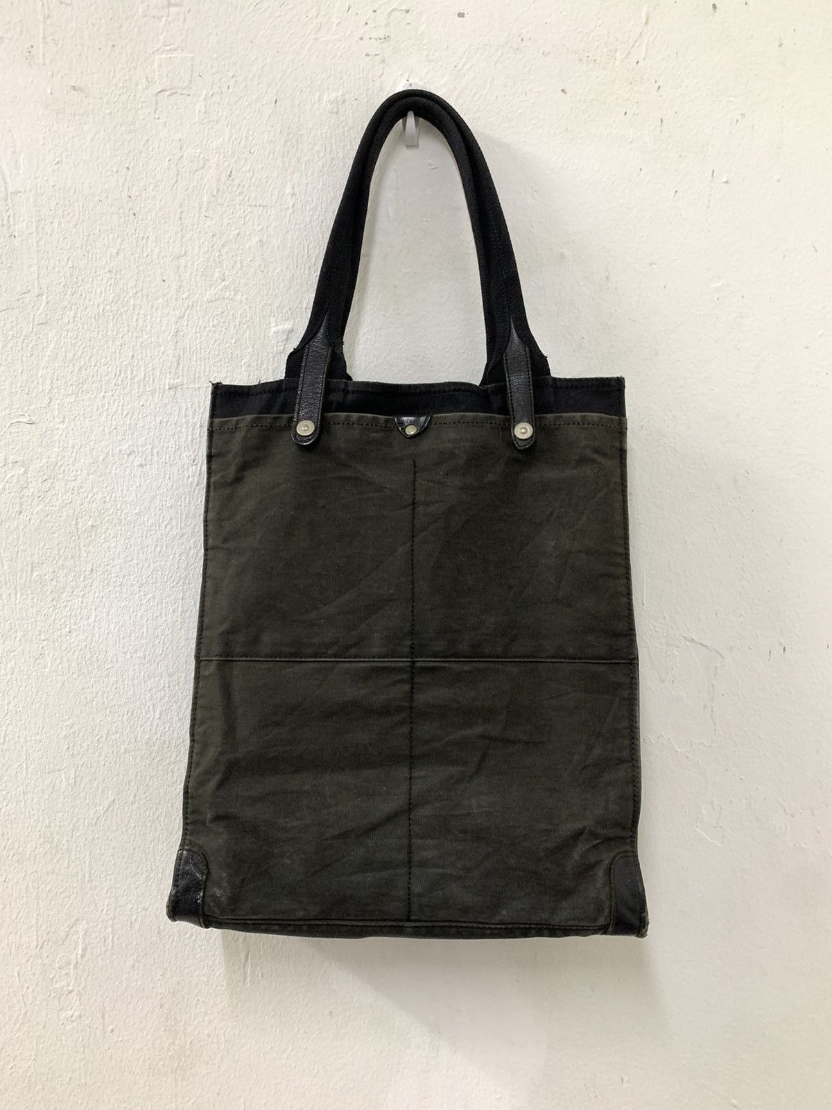 Canvas Studio Canvas Tote Hand Carry Bag Leather Trim Size ONE SIZE - 6 Thumbnail