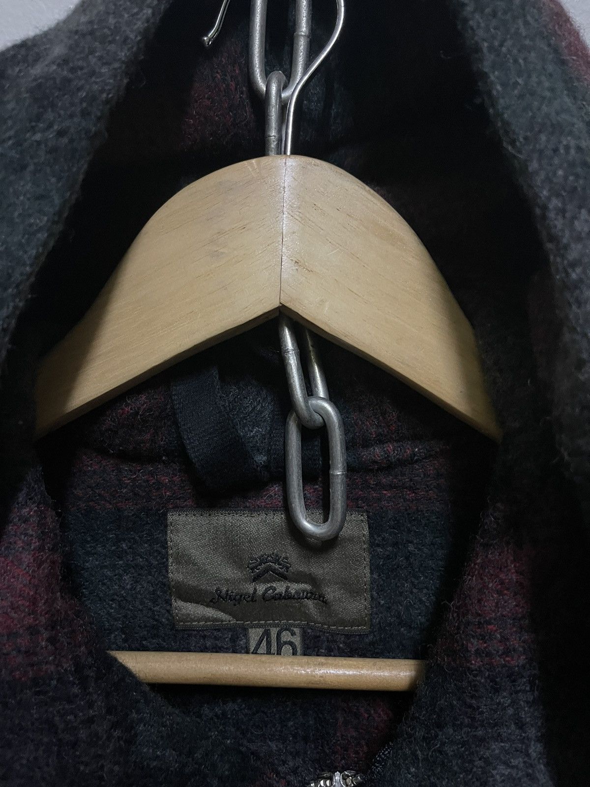 Nigel Cabourn Nigel Cabourn Checked Wool Jacket Hoodie Size US S / EU 44-46 / 1 - 7 Thumbnail