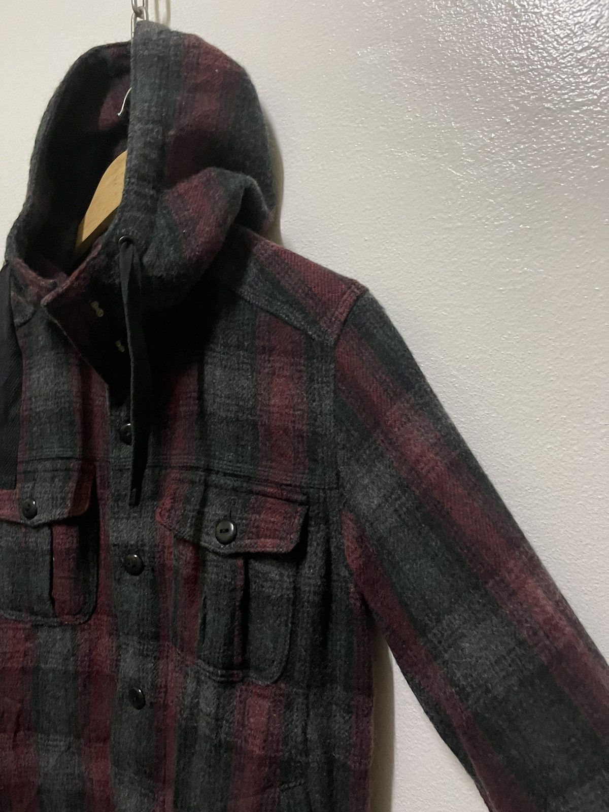 Nigel Cabourn Nigel Cabourn Checked Wool Jacket Hoodie Size US S / EU 44-46 / 1 - 4 Thumbnail
