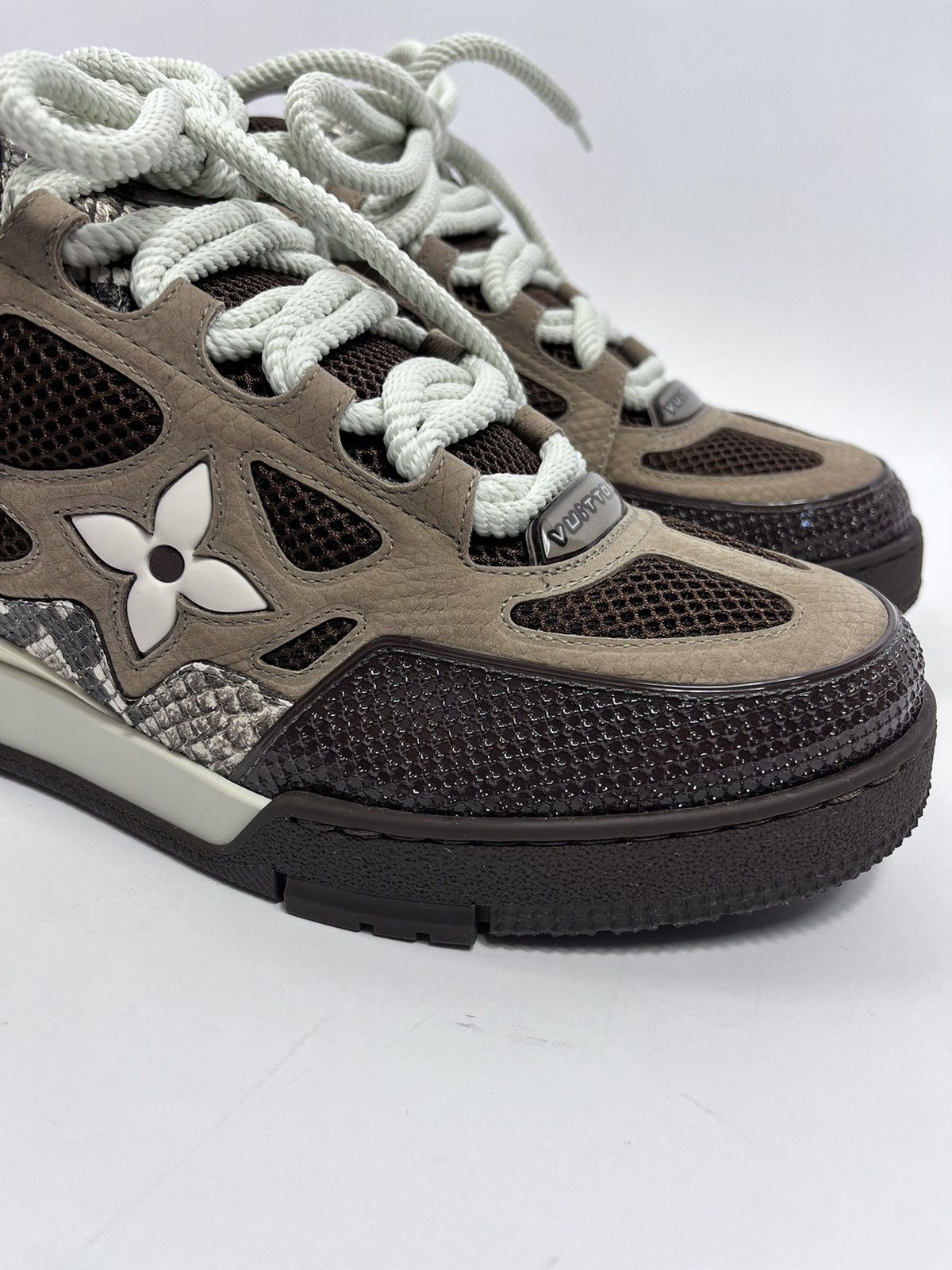 Louis Vuitton BROWN PYTHON SK8 LEATHER SNEAKERS Size US 10 / EU 43 - 6 Thumbnail