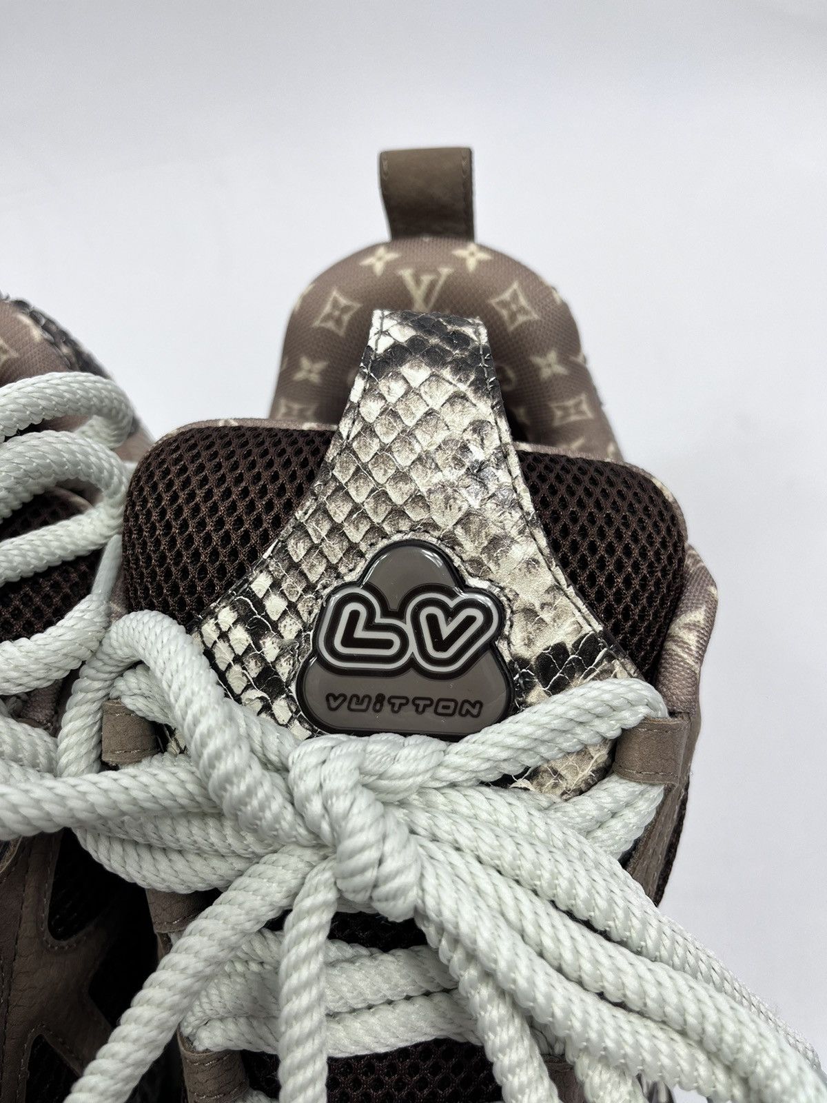 Louis Vuitton BROWN PYTHON SK8 LEATHER SNEAKERS Size US 10 / EU 43 - 7 Thumbnail