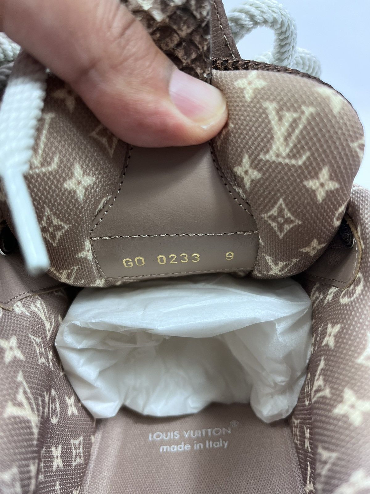 Louis Vuitton BROWN PYTHON SK8 LEATHER SNEAKERS Size US 10 / EU 43 - 9 Thumbnail
