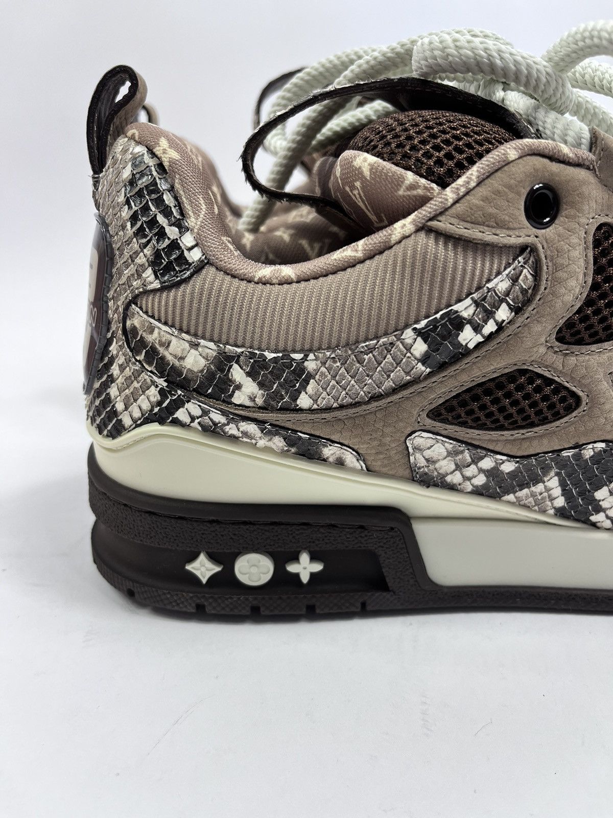 Louis Vuitton BROWN PYTHON SK8 LEATHER SNEAKERS Size US 10 / EU 43 - 5 Thumbnail