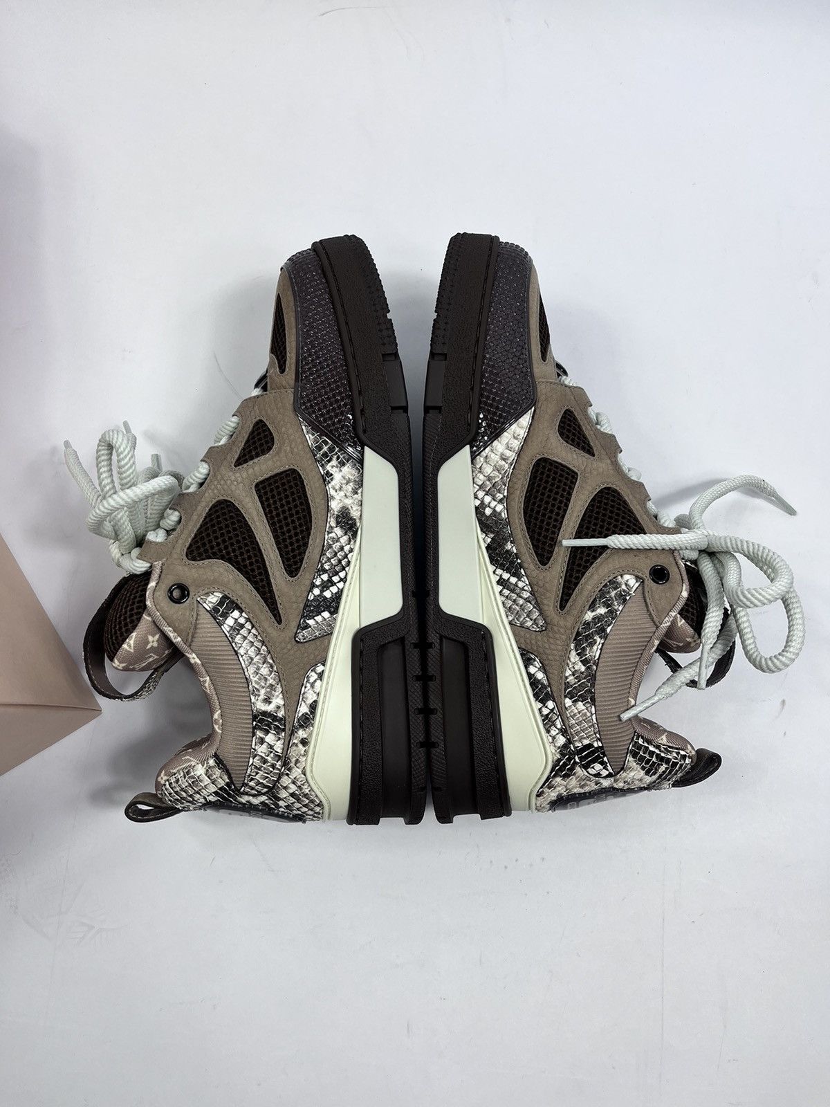 Louis Vuitton BROWN PYTHON SK8 LEATHER SNEAKERS Size US 10 / EU 43 - 12 Thumbnail