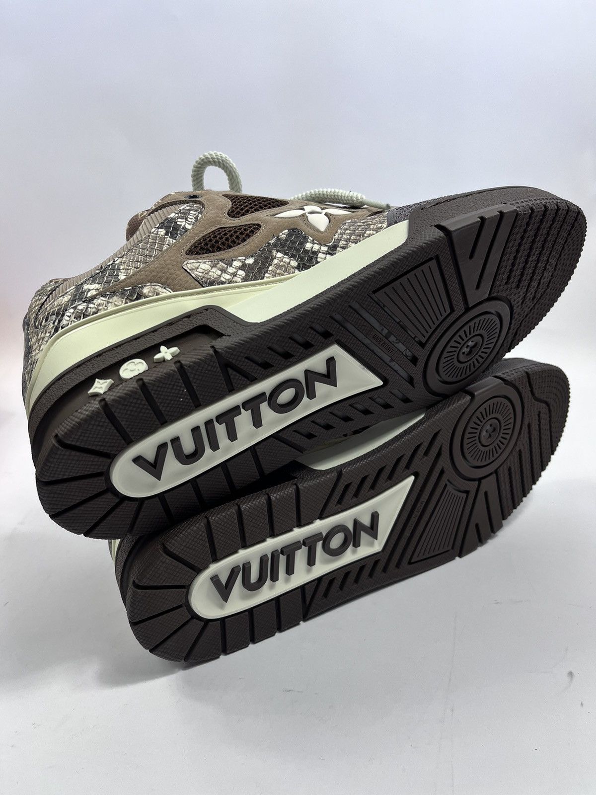 Louis Vuitton BROWN PYTHON SK8 LEATHER SNEAKERS Size US 10 / EU 43 - 13 Thumbnail