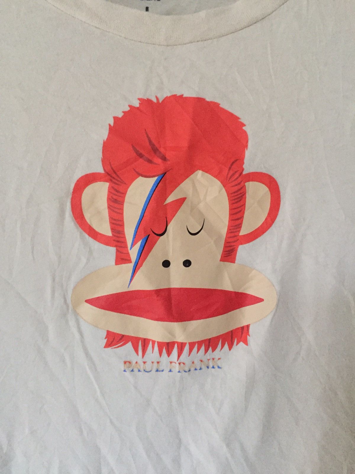 image of Band Tees x Paul Frank David Bowie Tee in Cream, Men's (Size Small)