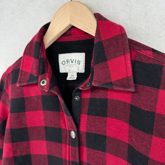 Orvis Womens Fleece Lined Flannel Shirt Jacket