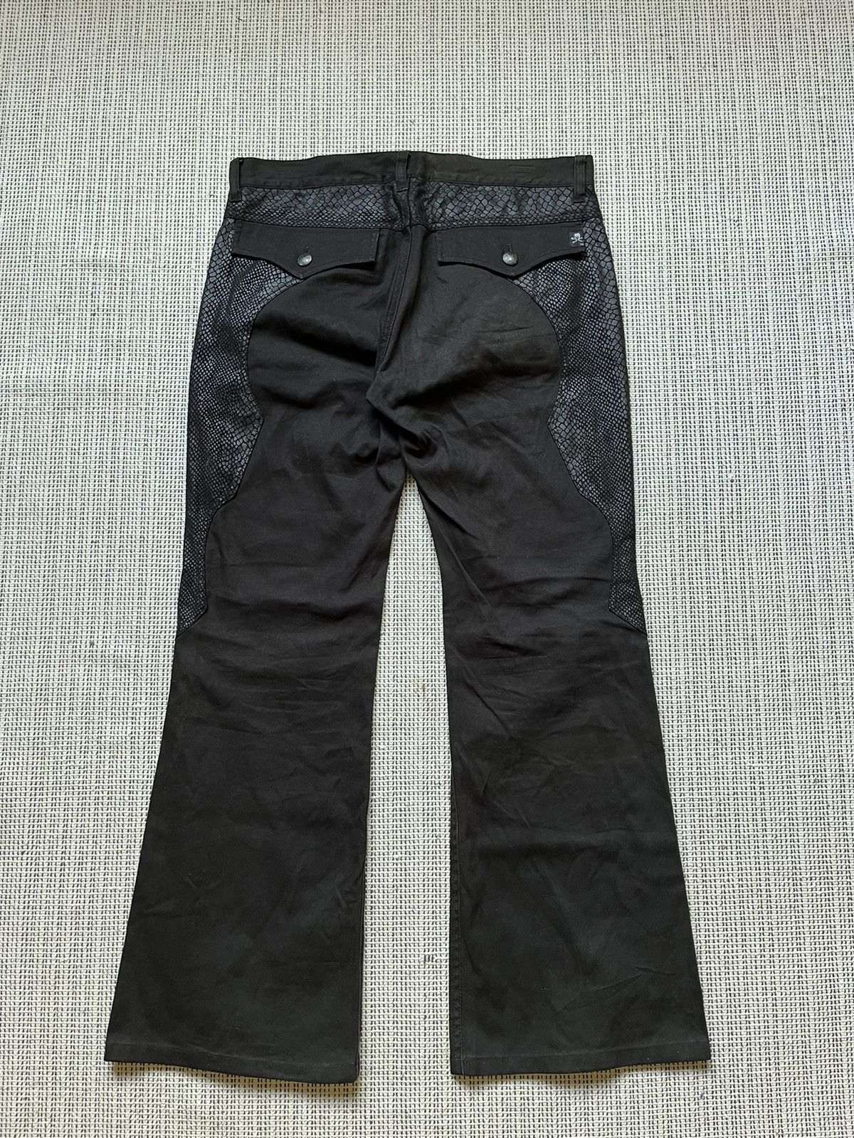 If Six Was Nine × Japanese Brand Custom culture Snake patch faux leather flare jeans Size US 32 / EU 48 - 2 Thumbnail