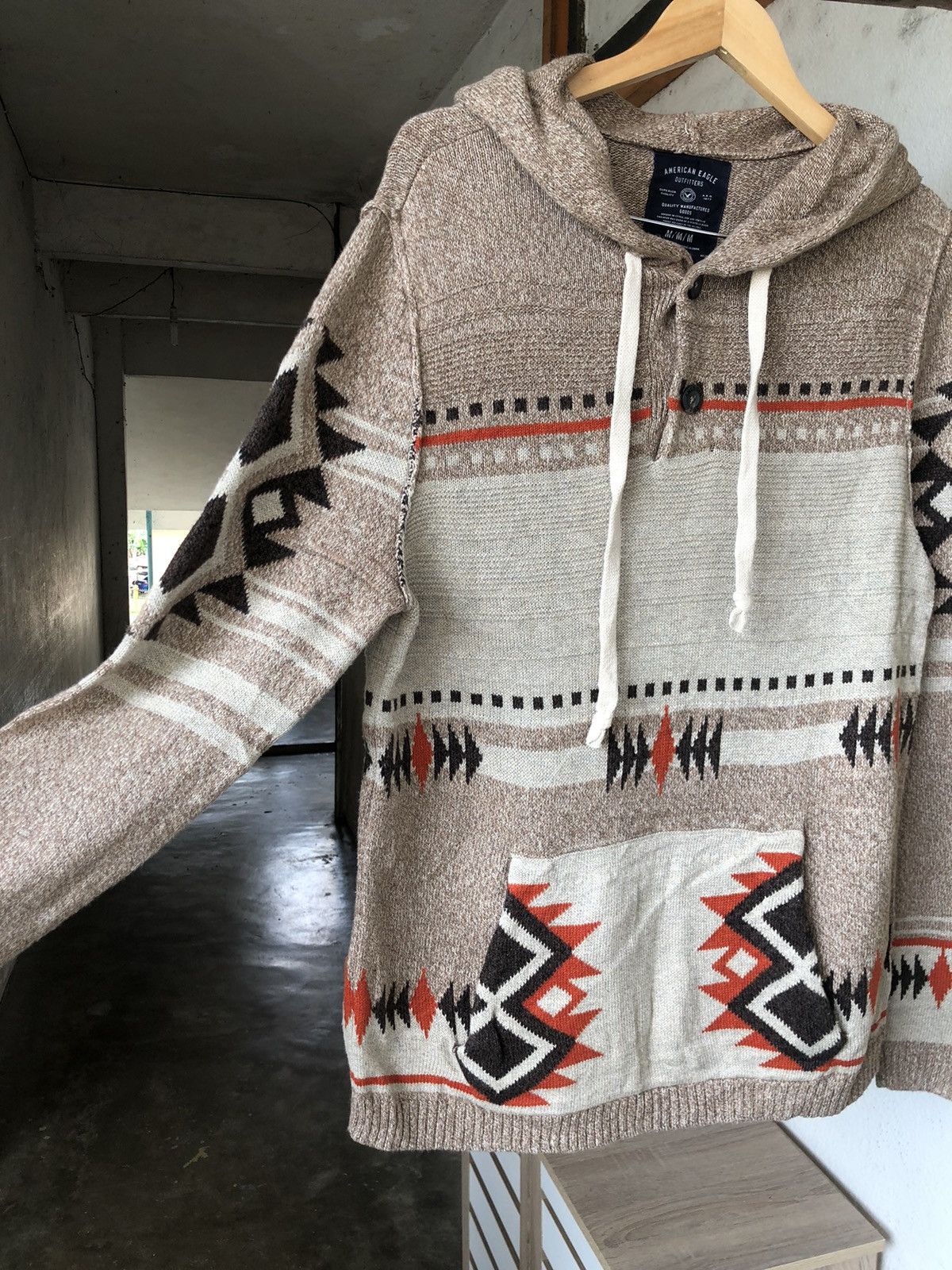Native Vintage American Eagle Native Chimayo Style Knitwear Hoodie Size US M / EU 48-50 / 2 - 8 Thumbnail