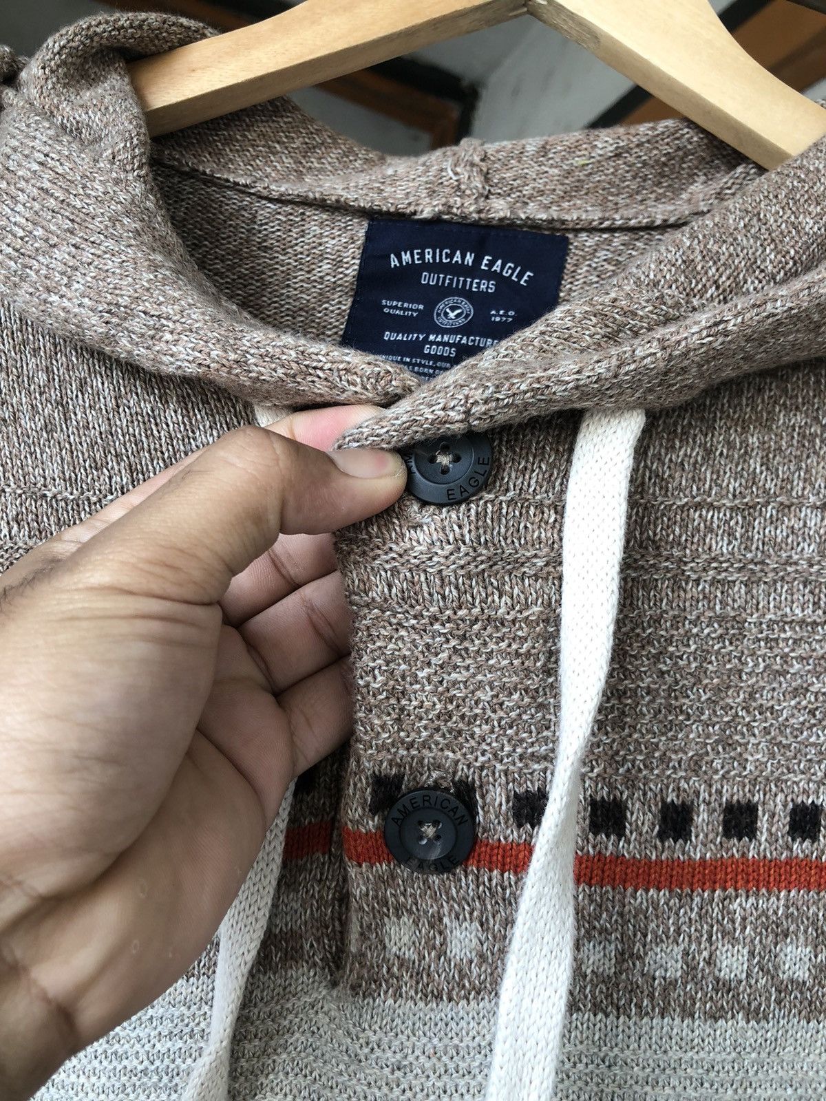 Native Vintage American Eagle Native Chimayo Style Knitwear Hoodie Size US M / EU 48-50 / 2 - 7 Thumbnail