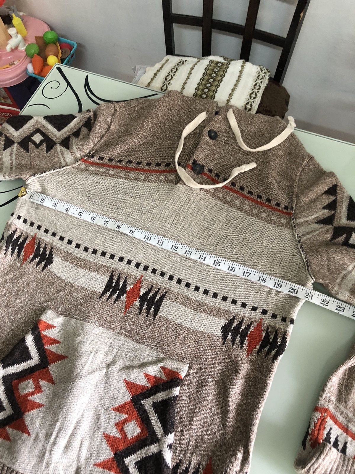 Native Vintage American Eagle Native Chimayo Style Knitwear Hoodie Size US M / EU 48-50 / 2 - 15 Thumbnail
