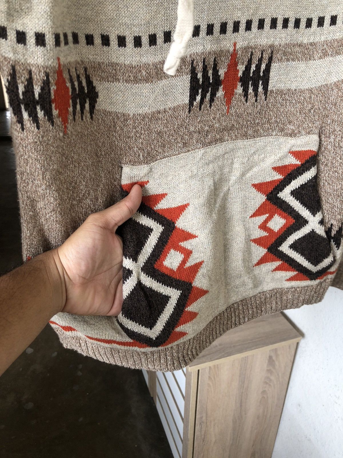 Native Vintage American Eagle Native Chimayo Style Knitwear Hoodie Size US M / EU 48-50 / 2 - 10 Thumbnail