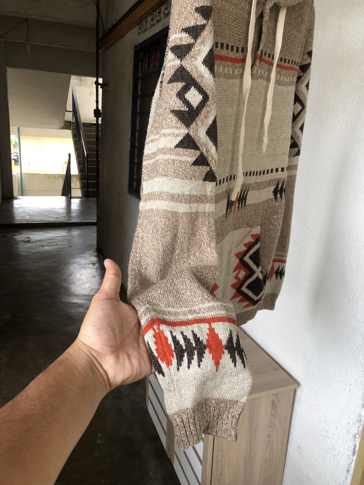 Native Vintage American Eagle Native Chimayo Style Knitwear Hoodie Size US M / EU 48-50 / 2 - 9 Thumbnail