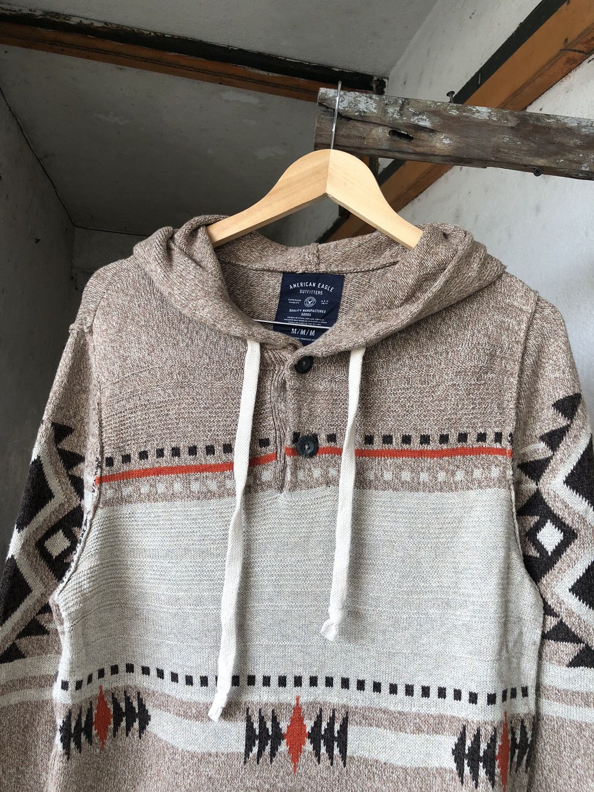 Native Vintage American Eagle Native Chimayo Style Knitwear Hoodie Size US M / EU 48-50 / 2 - 4 Thumbnail