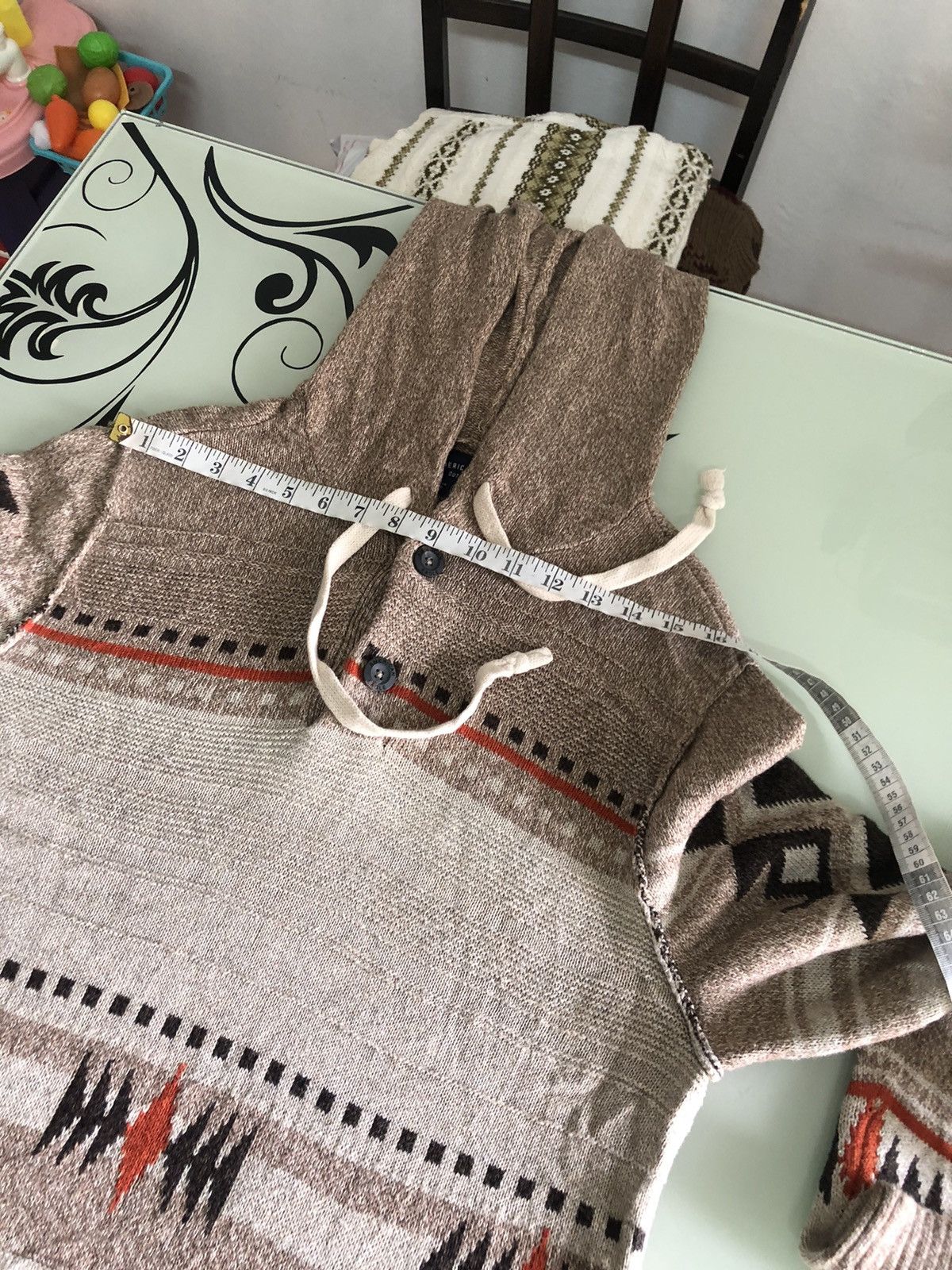 Native Vintage American Eagle Native Chimayo Style Knitwear Hoodie Size US M / EU 48-50 / 2 - 17 Thumbnail