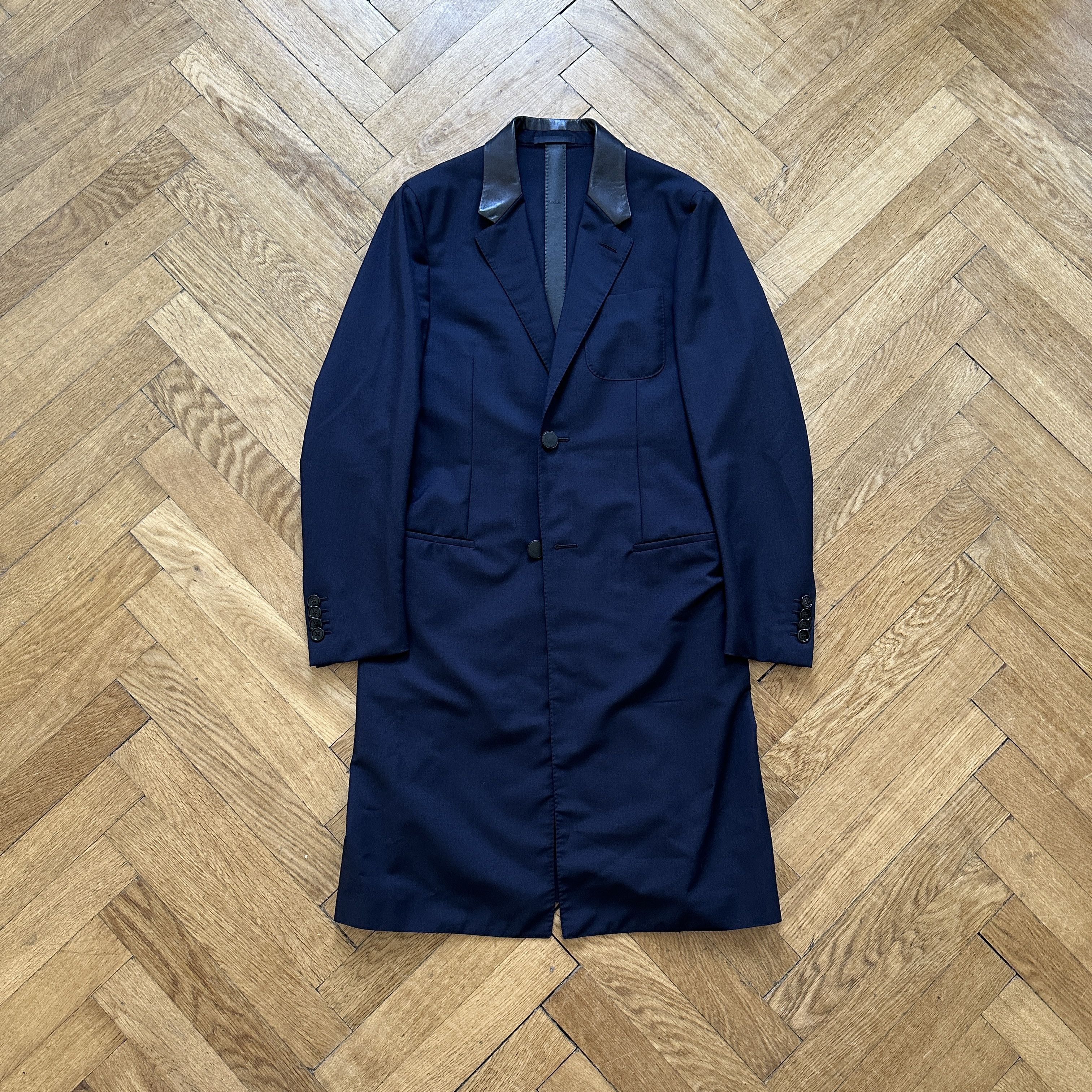 image of Berluti x Haider Ackermann Ss18 Blue Prototype Coat in Navy, Men's (Size Medium)