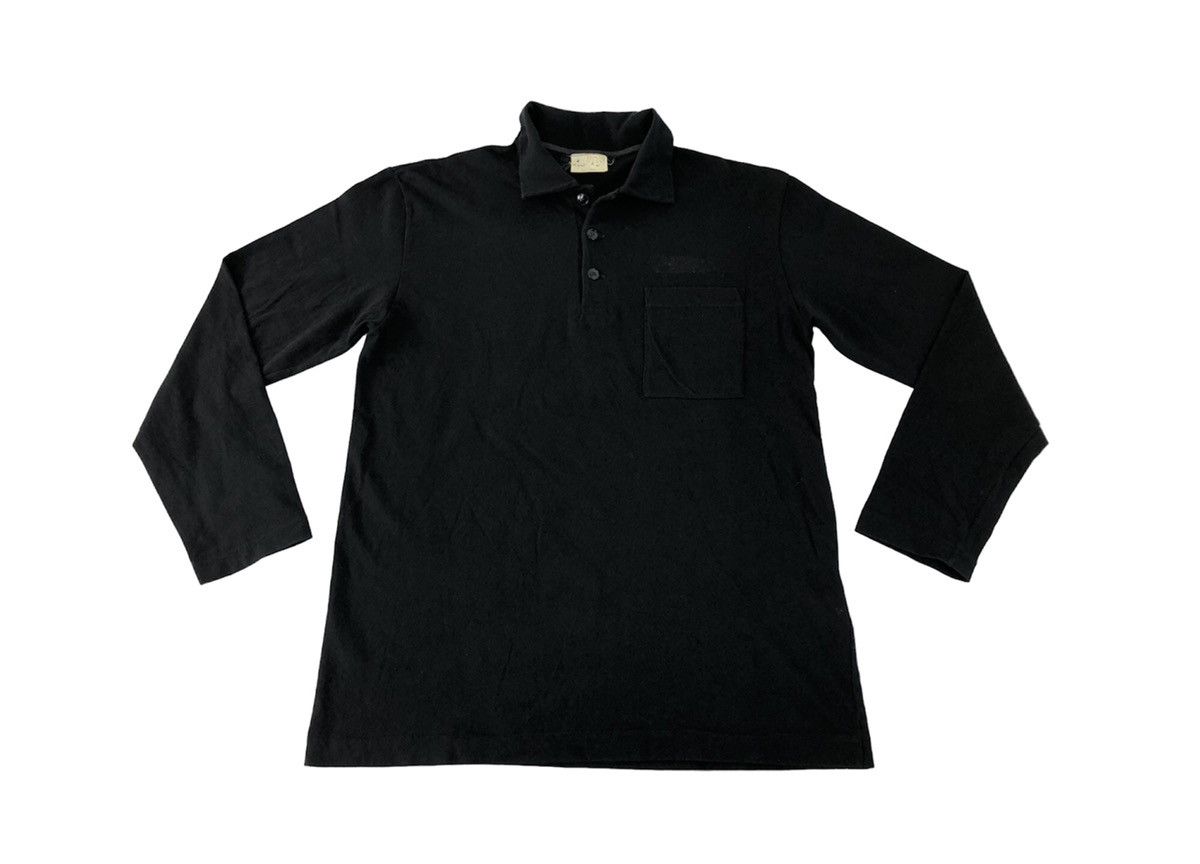 Vintage × agnes b. 90s Agnes B Homme Minimalist Polo Longsleeve Tee Size US M / EU 48-50 / 2 - 1 Thumbnail