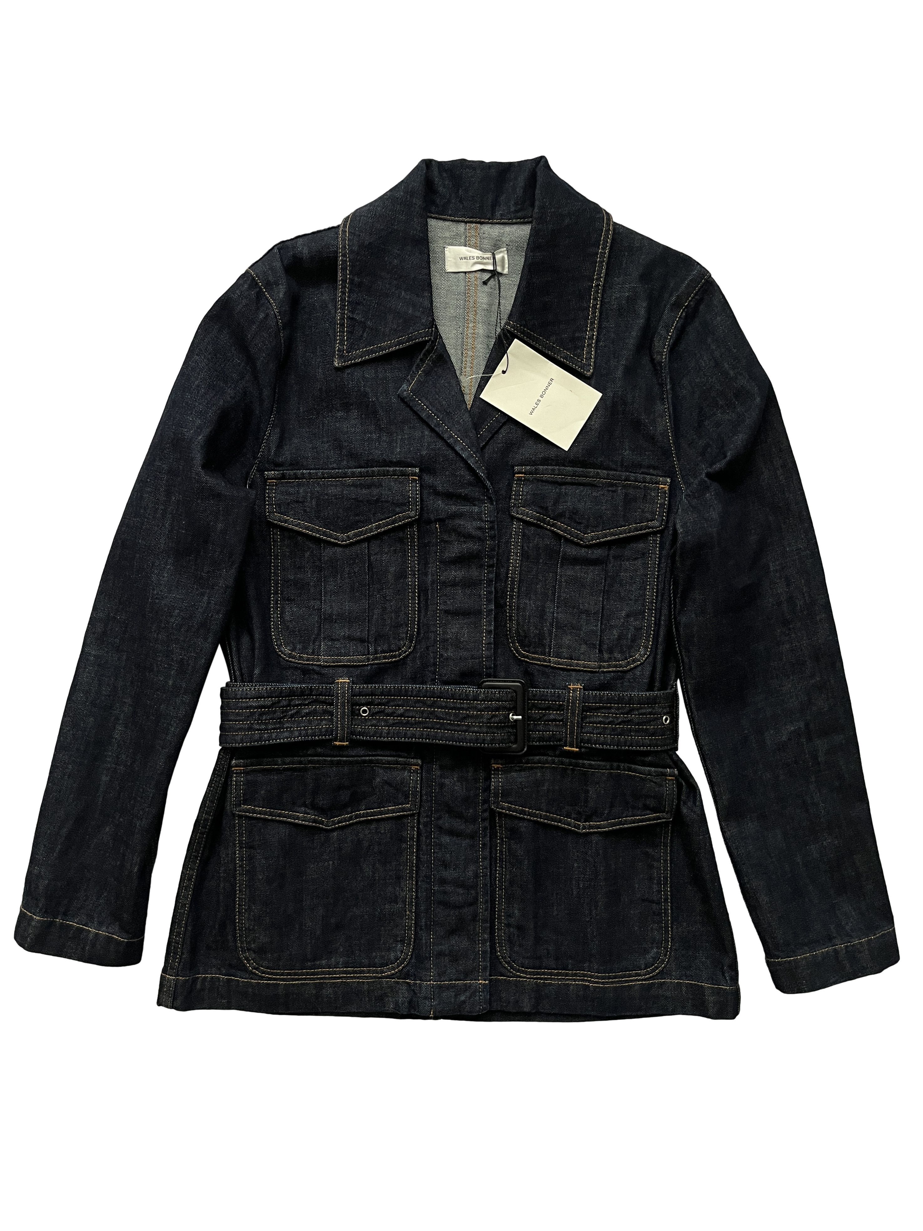 Wales Bonner ⚡️QUICK SALE⚡️2021 Wales Bonner Vision Belted Denim Jacket Size L / US 10 / IT 46 - 1 Thumbnail