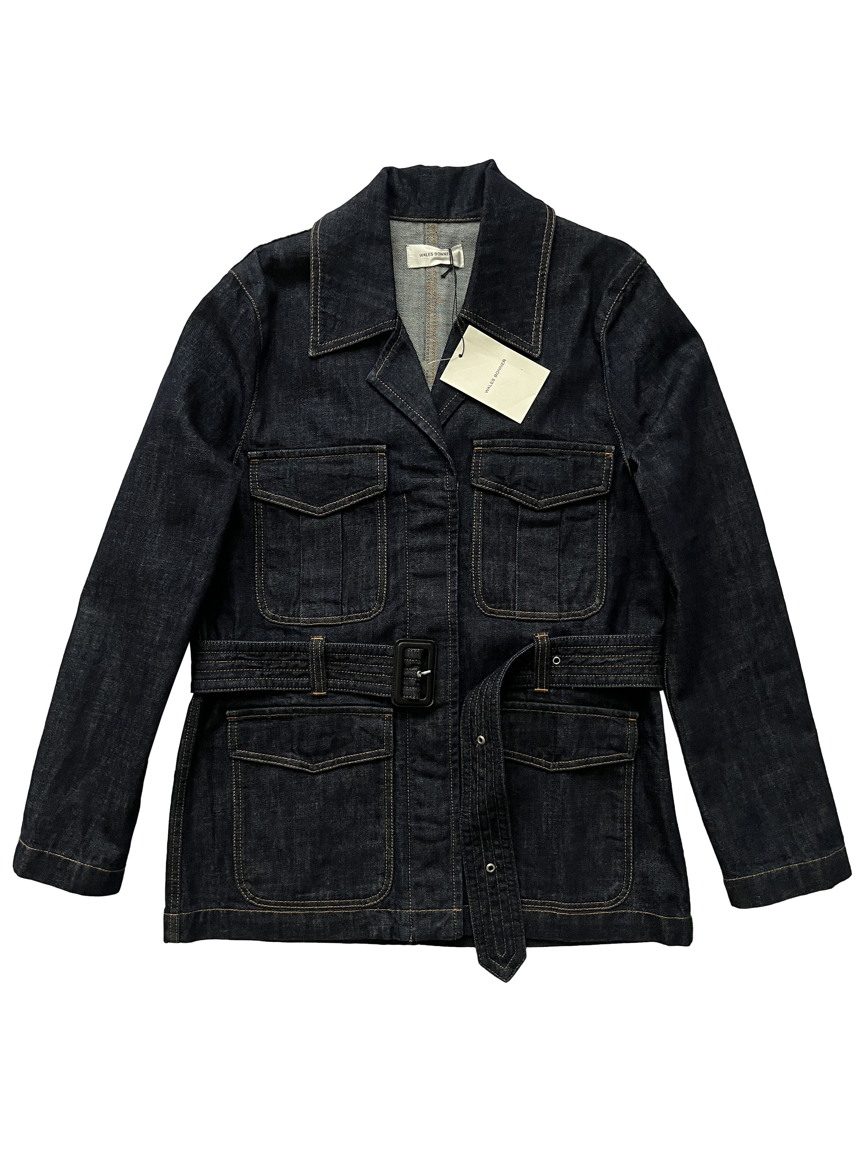 Wales Bonner ⚡️QUICK SALE⚡️2021 Wales Bonner Vision Belted Denim Jacket Size L / US 10 / IT 46 - 2 Thumbnail