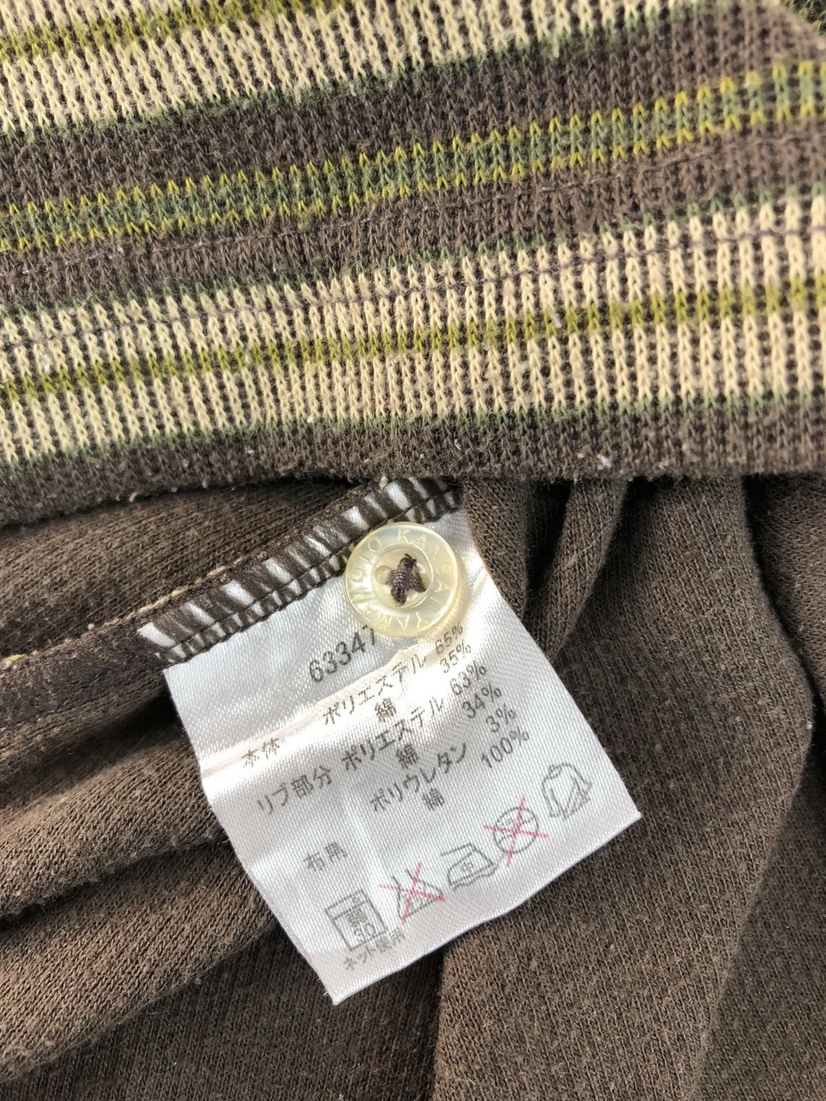 Japanese Brand × Kansai Yamamoto Kansai Yamamoto Striped Single Pocket Polo Longsleeve Tee Size US M / EU 48-50 / 2 - 6 Thumbnail