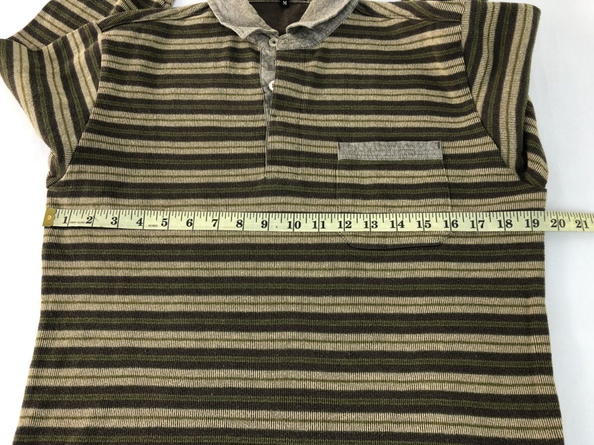 Japanese Brand × Kansai Yamamoto Kansai Yamamoto Striped Single Pocket Polo Longsleeve Tee Size US M / EU 48-50 / 2 - 9 Thumbnail