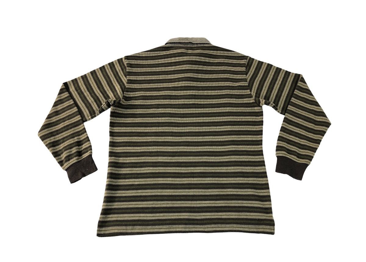 Japanese Brand × Kansai Yamamoto Kansai Yamamoto Striped Single Pocket Polo Longsleeve Tee Size US M / EU 48-50 / 2 - 8 Thumbnail