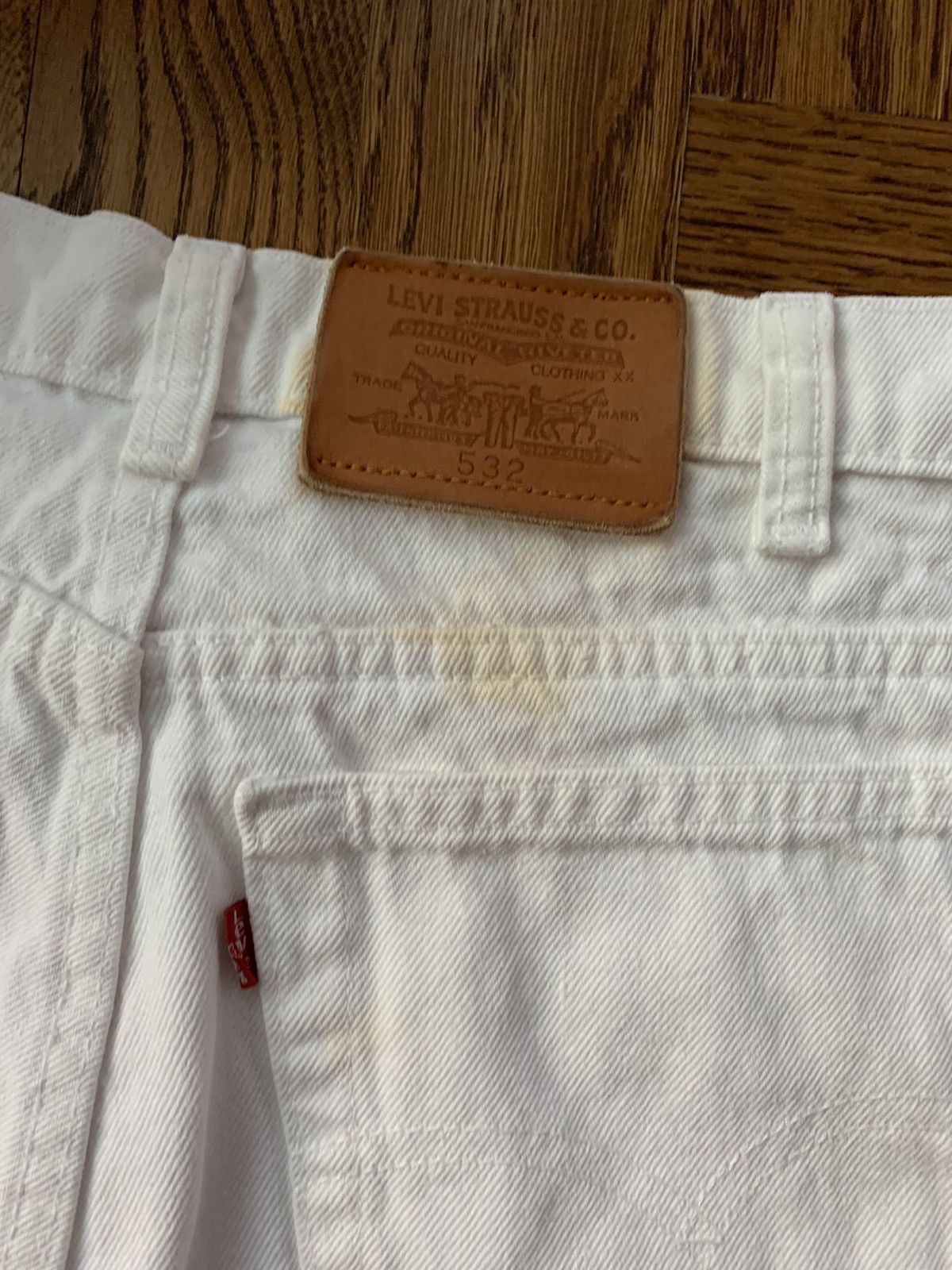Levi's × Vintage Vintage Levis Jean Shorts 80s White Denim Cutoff Jorts 533 Size US 30 / EU 46 - 7 Thumbnail
