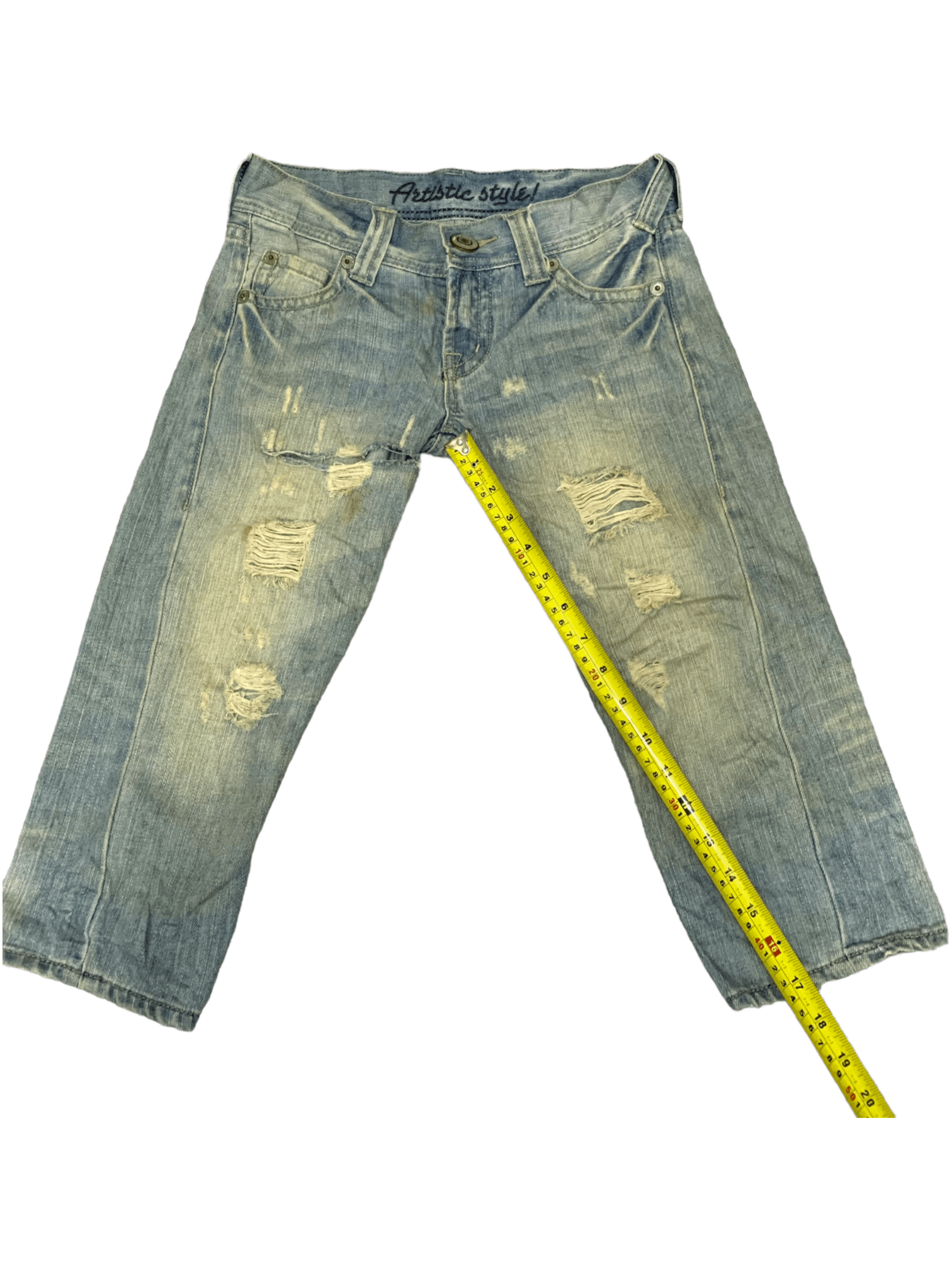 Japanese Brand Vintage Japanese Brand Faded Mud Wash Distressed Jean Shorts Size US 29 - 16 Thumbnail