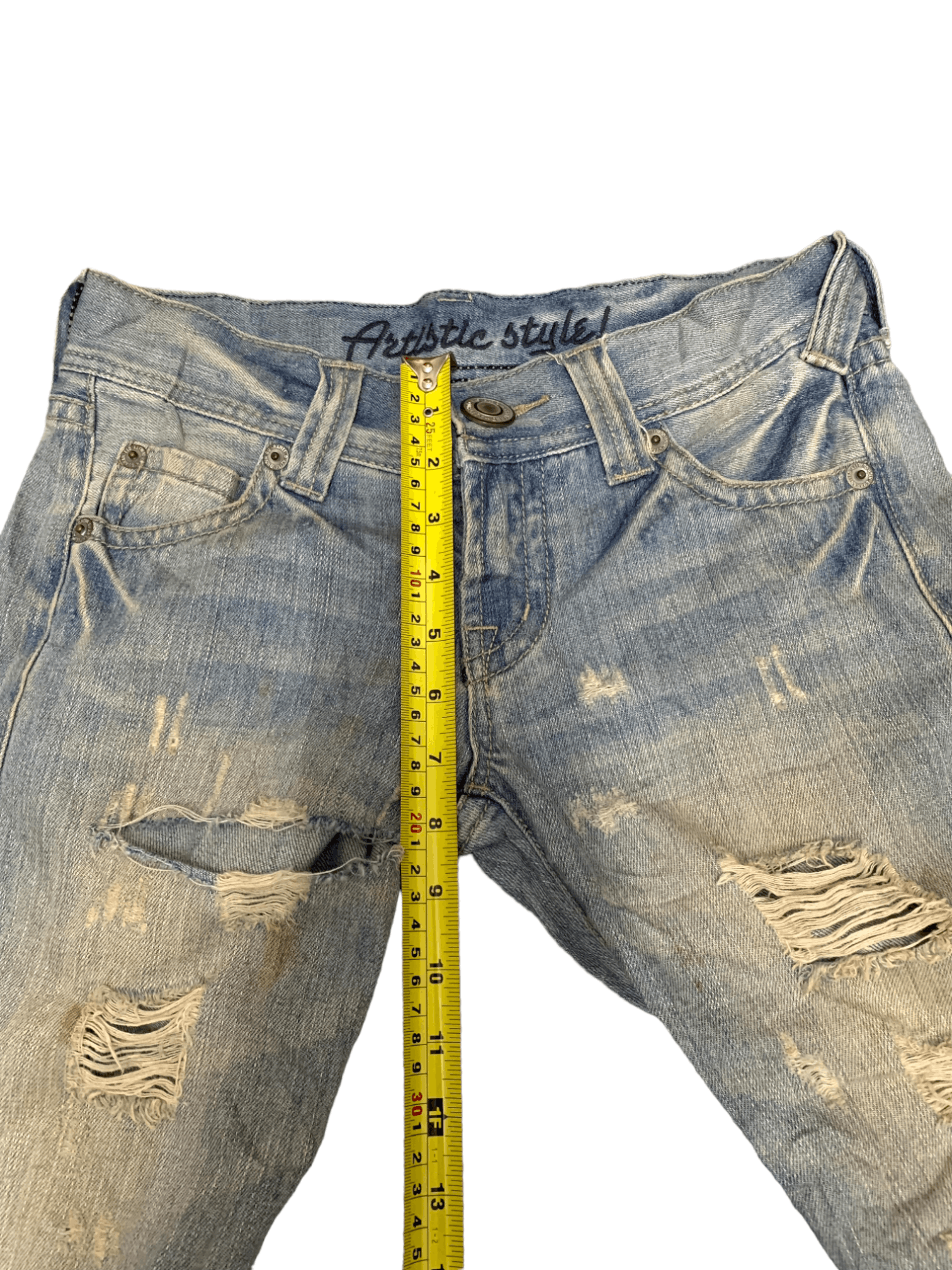 Japanese Brand Vintage Japanese Brand Faded Mud Wash Distressed Jean Shorts Size US 29 - 14 Thumbnail