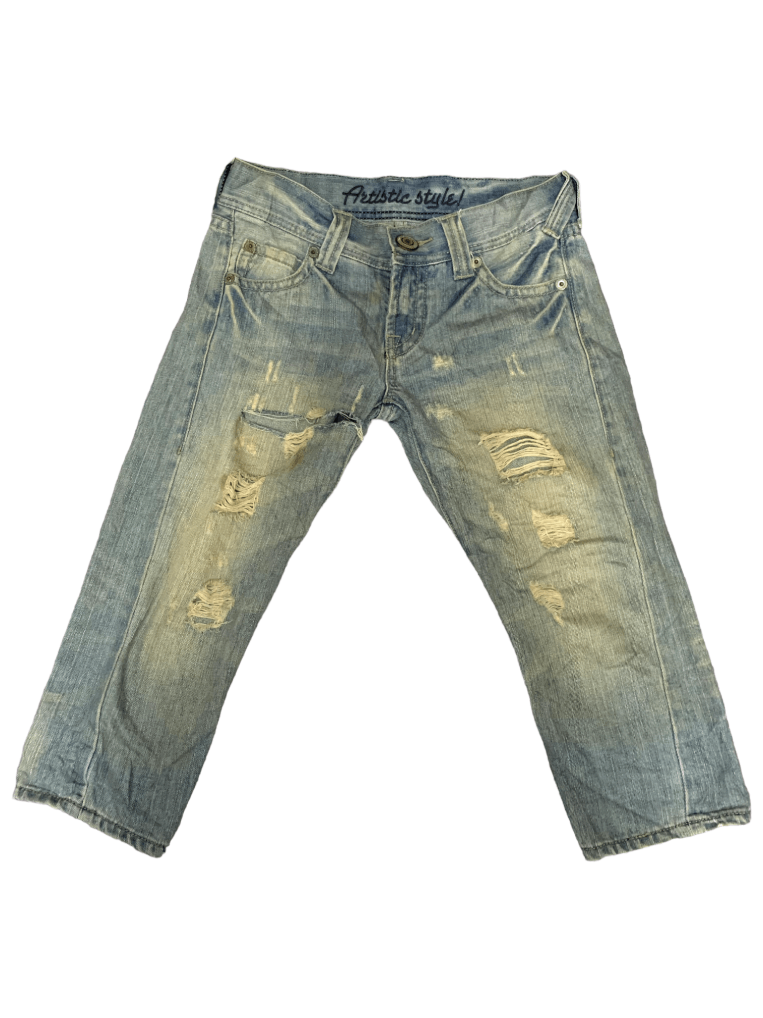 Japanese Brand Vintage Japanese Brand Faded Mud Wash Distressed Jean Shorts Size US 29 - 1 Thumbnail