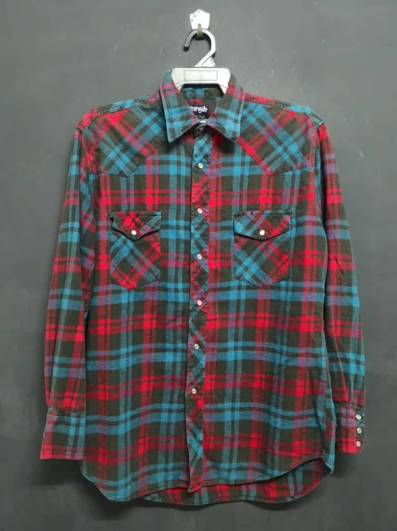 Flannel Vintage Wrangler Flannel Size US L / EU 52-54 / 3 - 1 Thumbnail