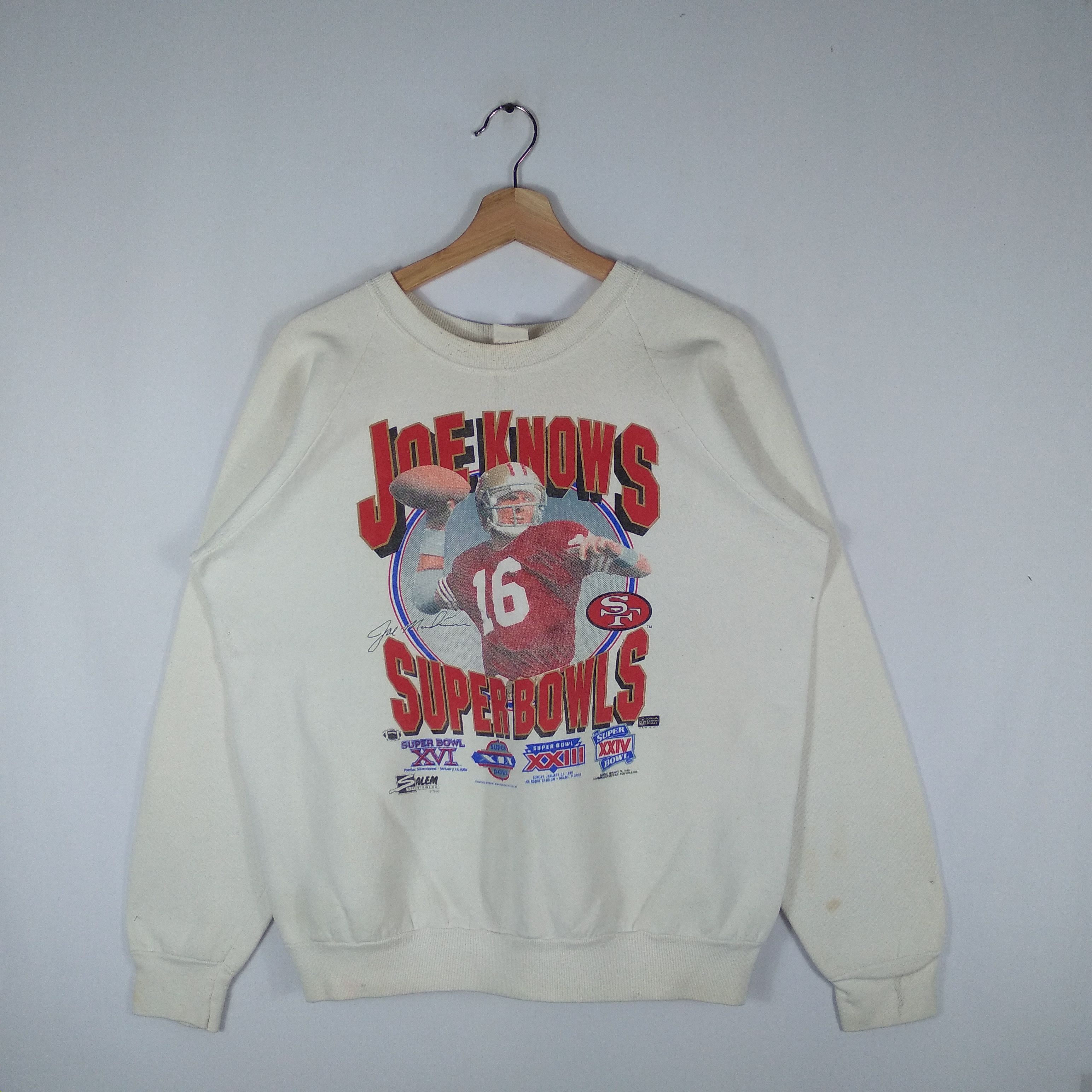Vintage 1990 Joe Montana NFL Super Bowl By Salem Sportswear