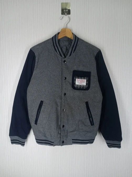 Harris Tweed RARE VINTAGE HARRIS TWEED WOOL VARSITY JACKET Size US M / EU 48-50 / 2 - 2 Thumbnail