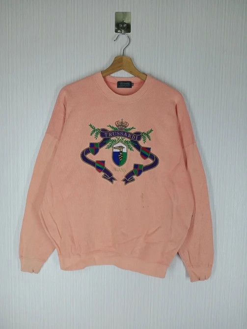 Trussardi Rare Vintage 90s Trussardi Embroidered Big Logo Sweatshirt Size US L / EU 52-54 / 3 - 2 Thumbnail