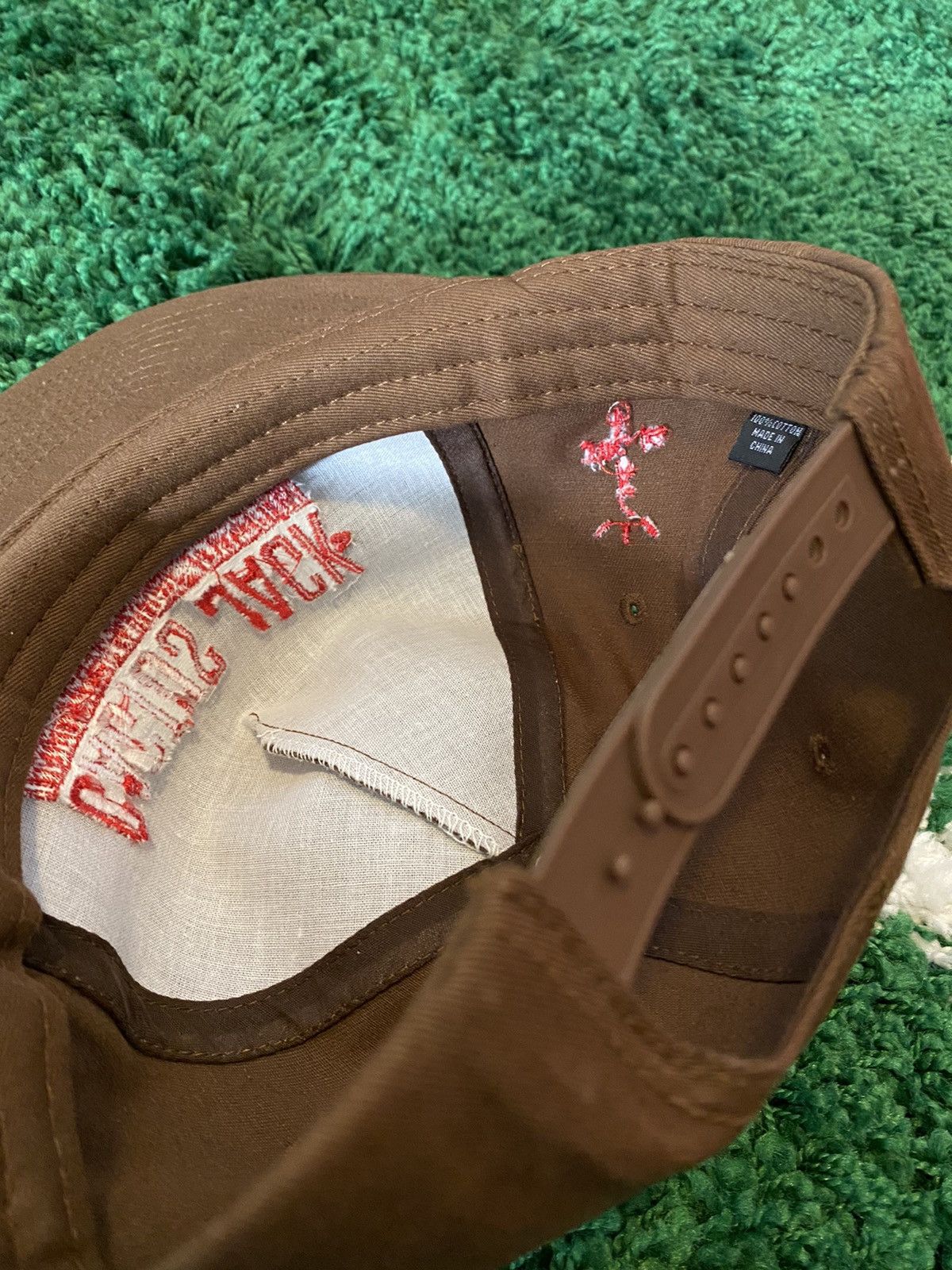 Travis Scott Cactus Jack Brown w/ Red Snapback Hat Size ONE SIZE - 4 Thumbnail
