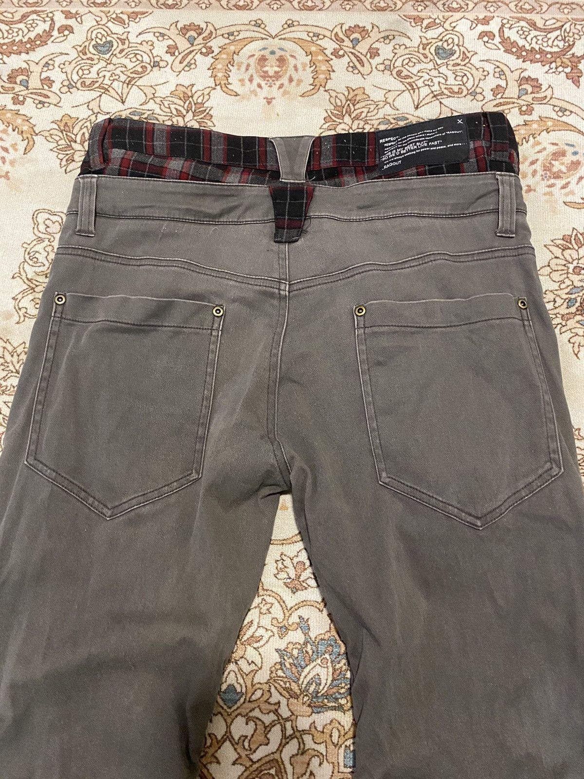 Japanese Brand Vintage Punk Style Double Waist Stretchable Pants Size US 33 - 5 Thumbnail