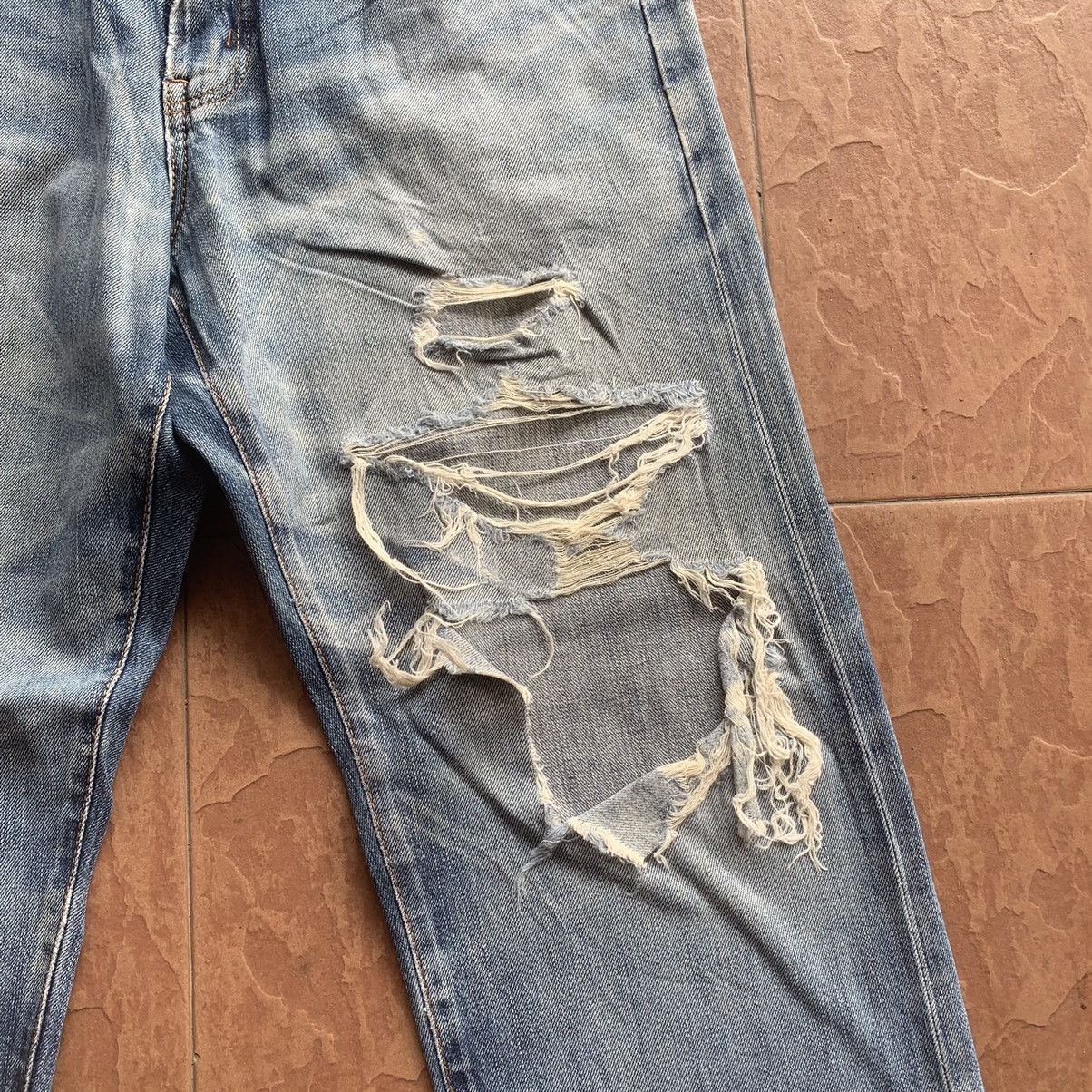 Self Edge × Vintage 💥 DESTROYED! REDLINE JEANS EDWIN 505Z DENIM SELVEDGE PANTS Size US 34 / EU 50 - 5 Thumbnail