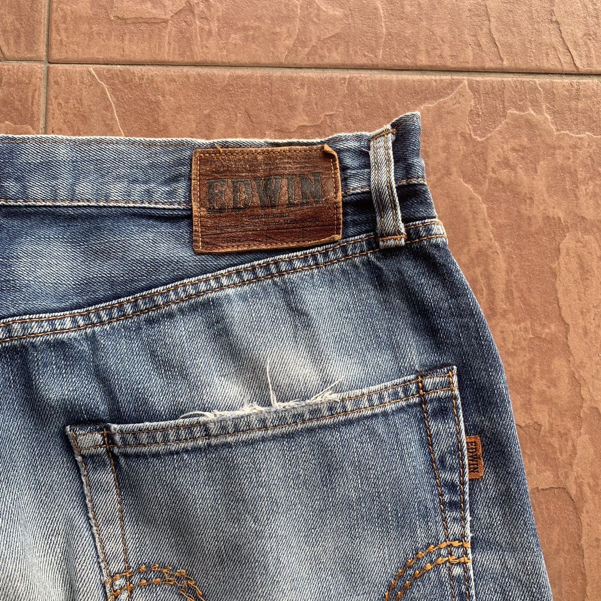 Self Edge × Vintage 💥 DESTROYED! REDLINE JEANS EDWIN 505Z DENIM SELVEDGE PANTS Size US 34 / EU 50 - 10 Thumbnail