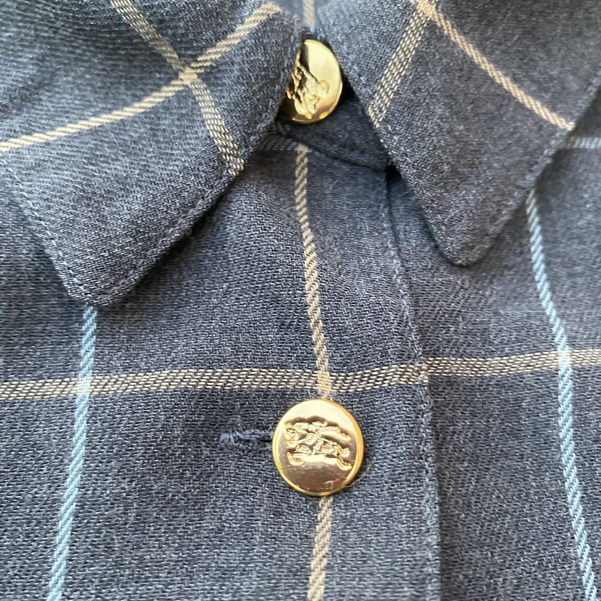 Burberry × Flannel × Vintage Vintage Burberry Checkered Plaid Button Up Size M / US 6-8 / IT 42-44 - 8 Thumbnail