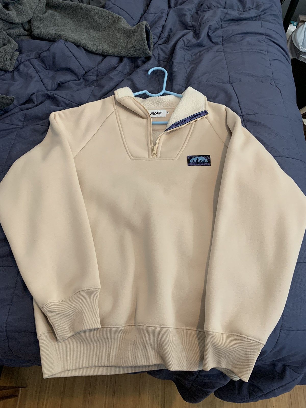 Palace Palace Bonded Fleece 1/4 Zip Cream | Grailed