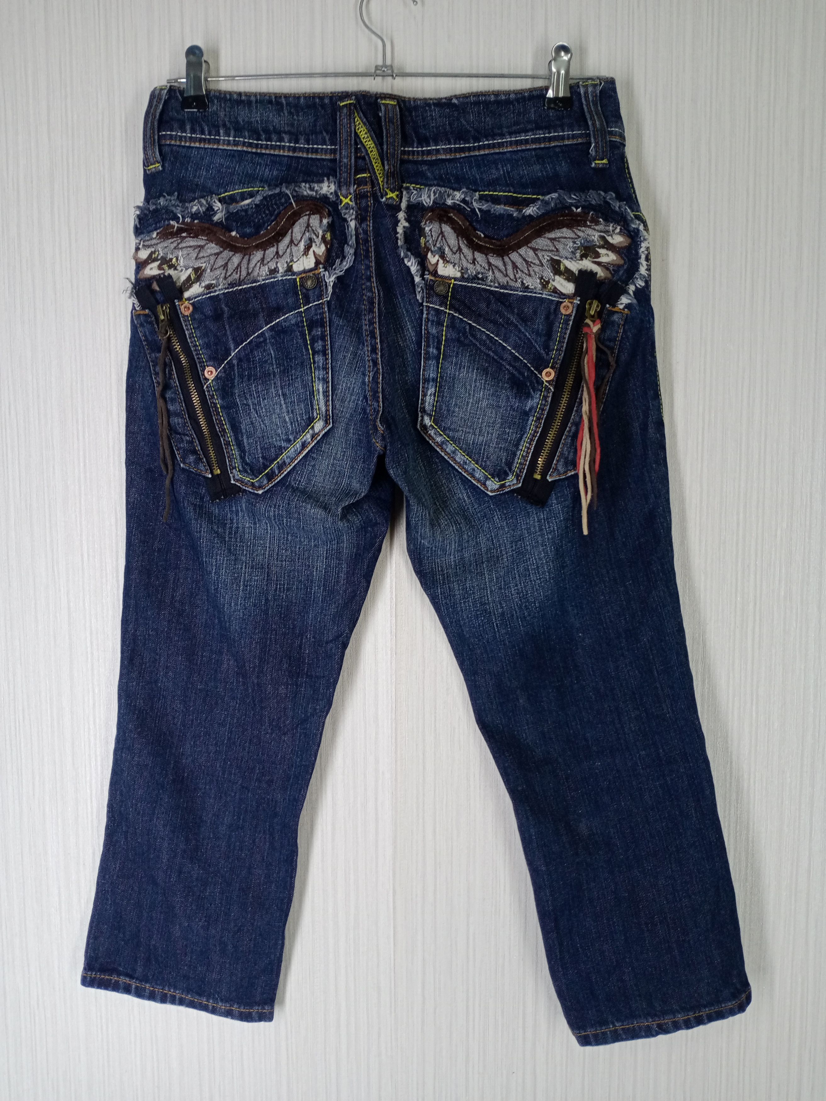 If Six Was Nine Rare Design Back Number Distressed Denim Jeans Size US 29 - 2 Thumbnail