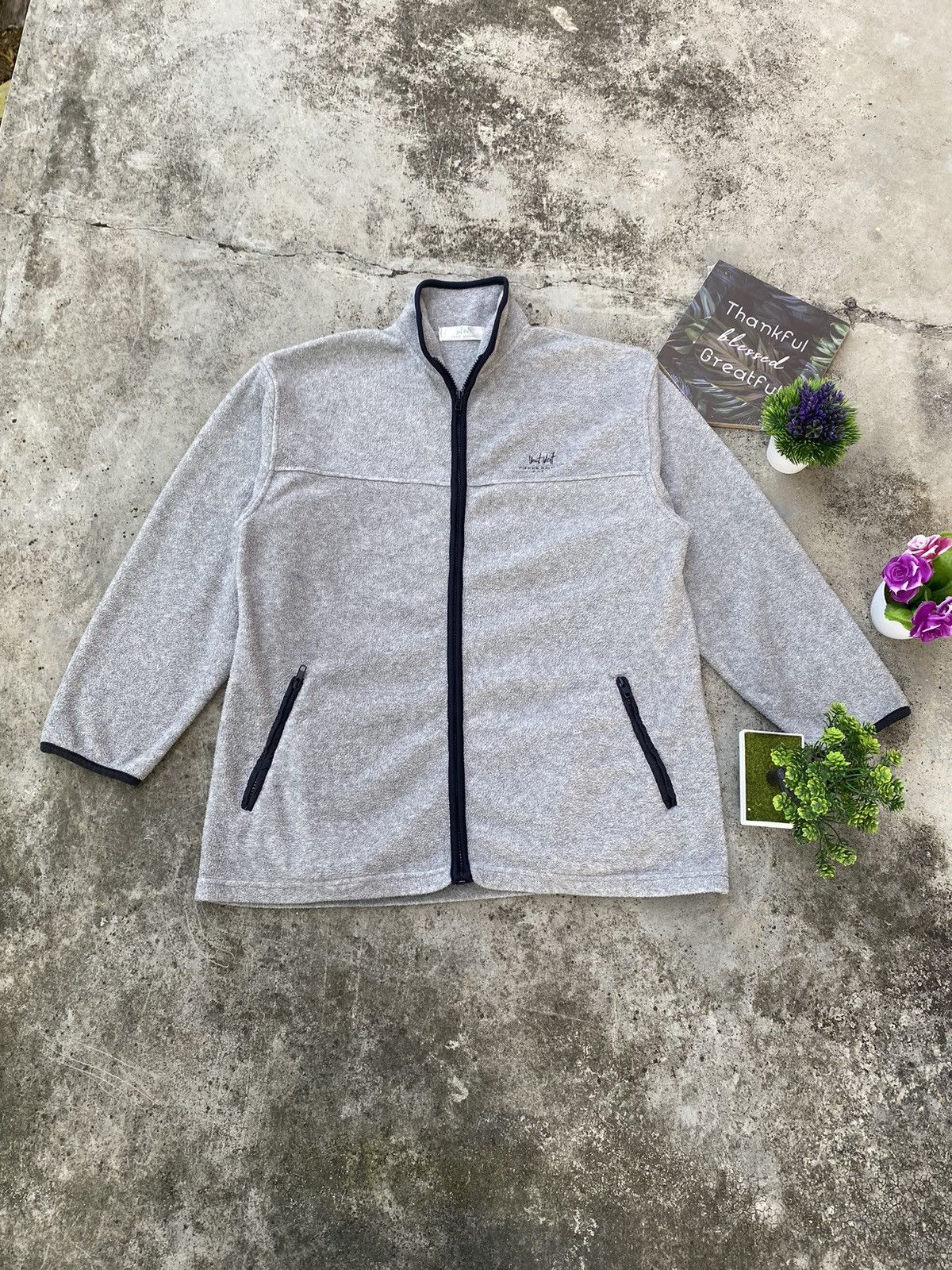 Balmain × Vintage Vintage Vent Vent Pierre Balmain Fleece Zip Up Jacket Size US L / EU 52-54 / 3 - 1 Thumbnail