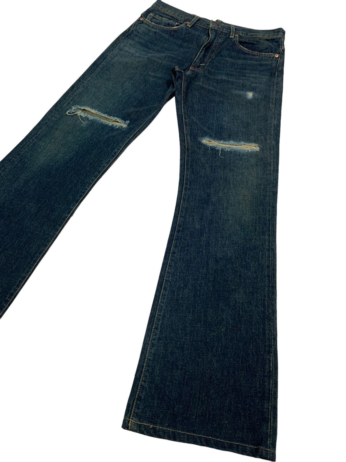 Levi's Vintage LVC Levis 517 Big E Distressed Flare Jeans Size US 32 / EU 48 - 14 Thumbnail
