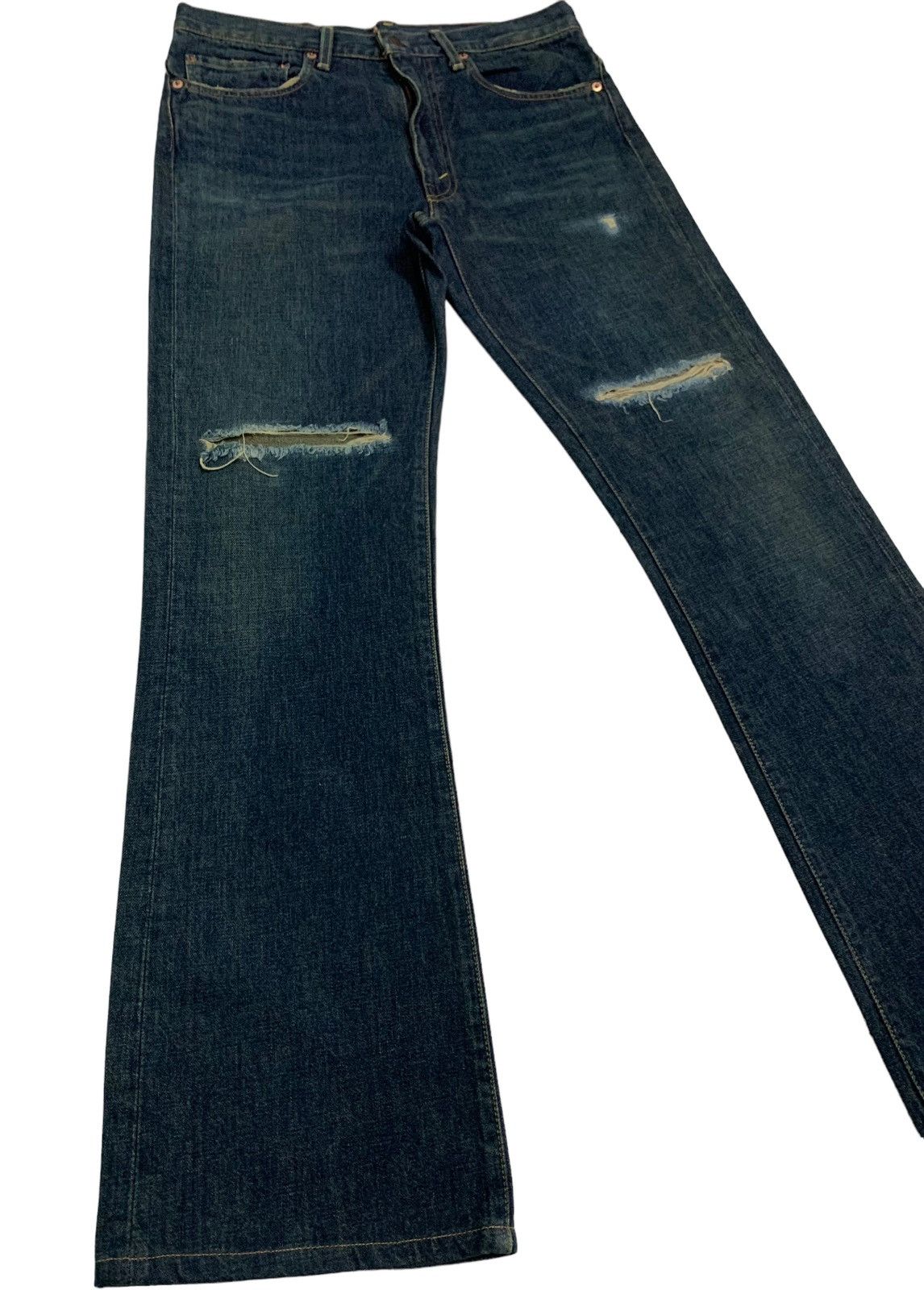 Levi's Vintage LVC Levis 517 Big E Distressed Flare Jeans Size US 32 / EU 48 - 1 Thumbnail